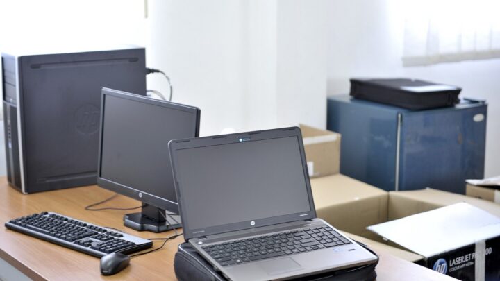 A laptop and desktop machine before they were handed over to the Federal Parliament Commitee on National Security, Interior and Governance on 19th January 2014 at the AMISOM office